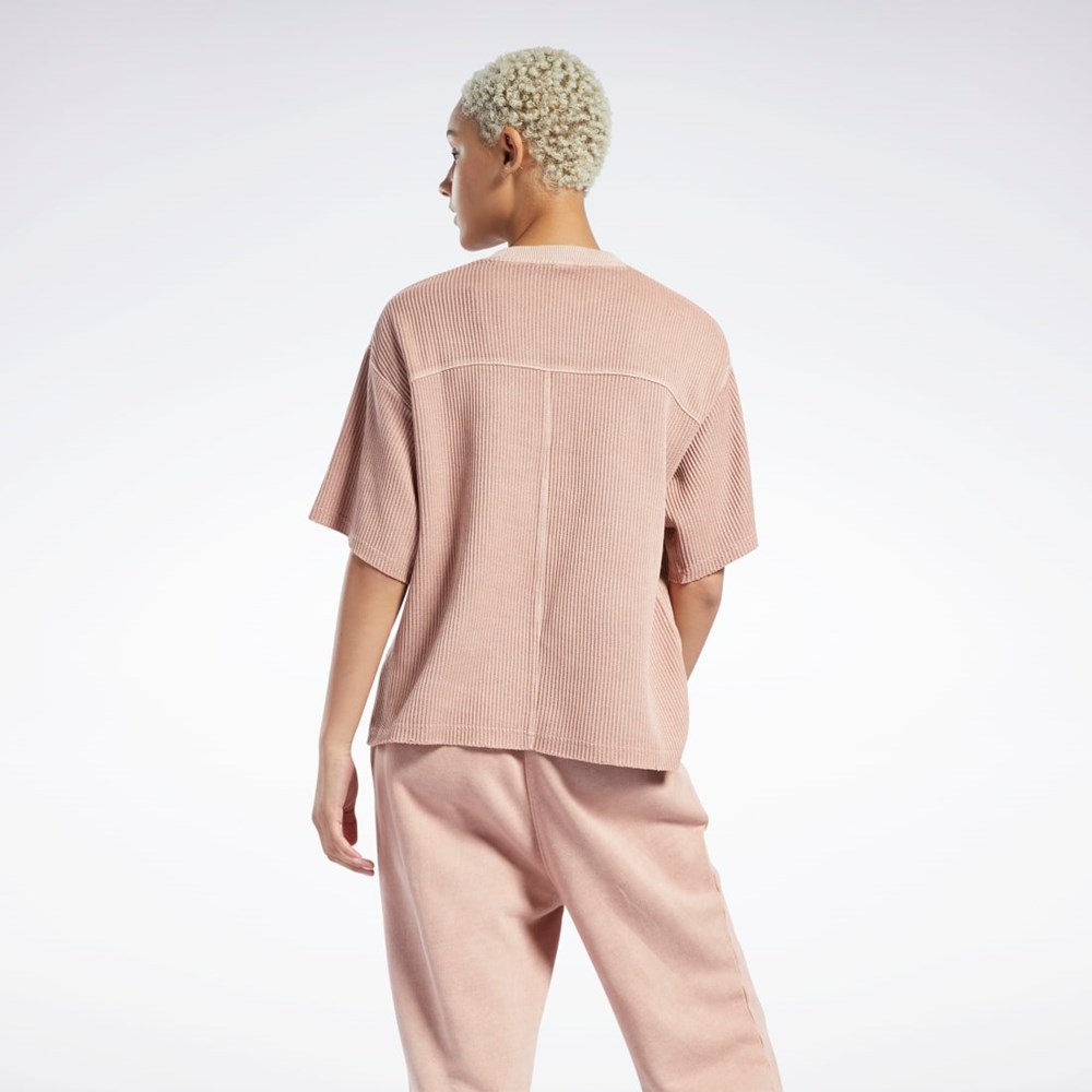 Reebok Reebok Classics Natural Dye Waffle T-Shirt Koralove | HSUDZ9036