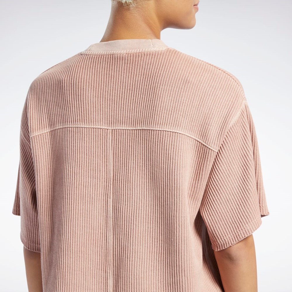 Reebok Reebok Classics Natural Dye Waffle T-Shirt Koralove | HSUDZ9036