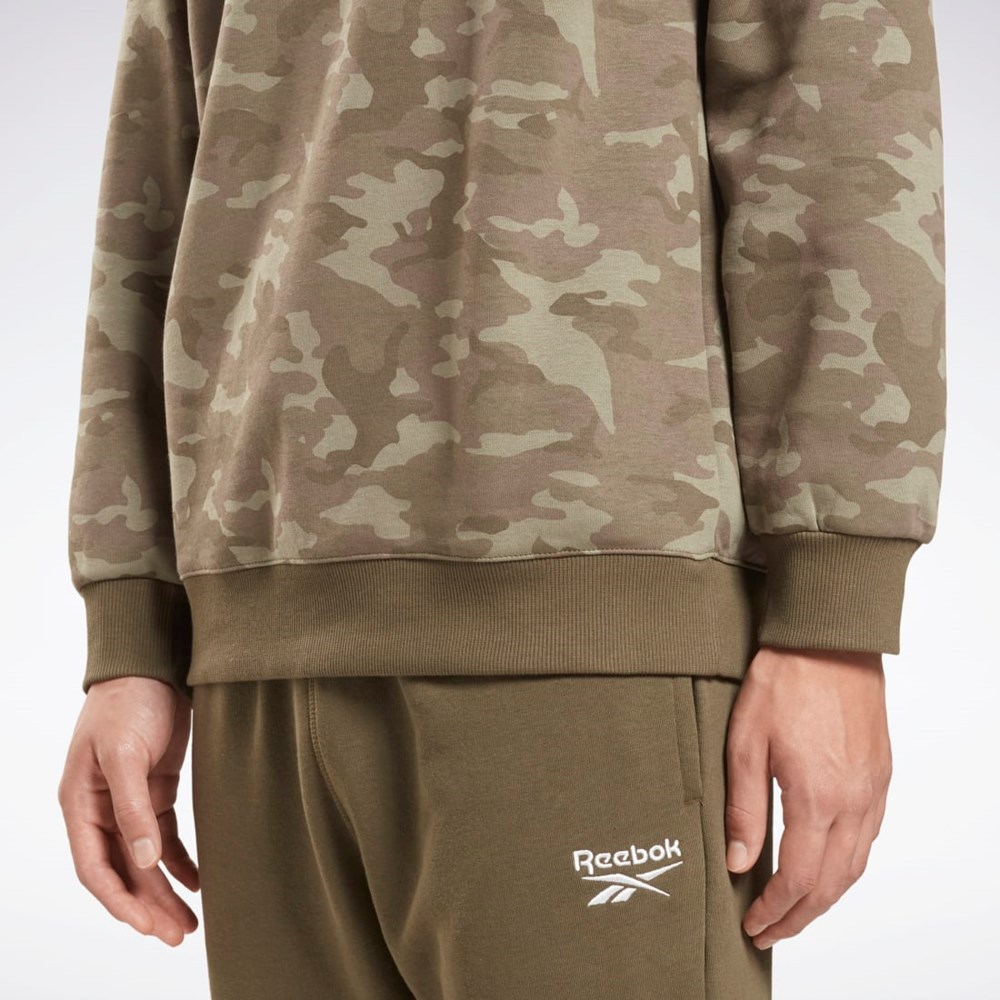 Reebok Reebok Identity Camo Big Logo Crew Sweatshirt Zelene | HJDPQ8527