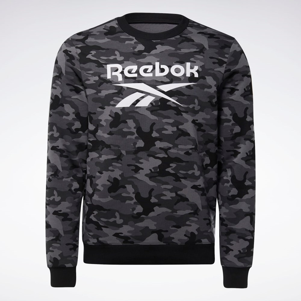 Reebok Reebok Identity Camo Big Logo Crew Sweatshirt Černé | NWXMJ8965