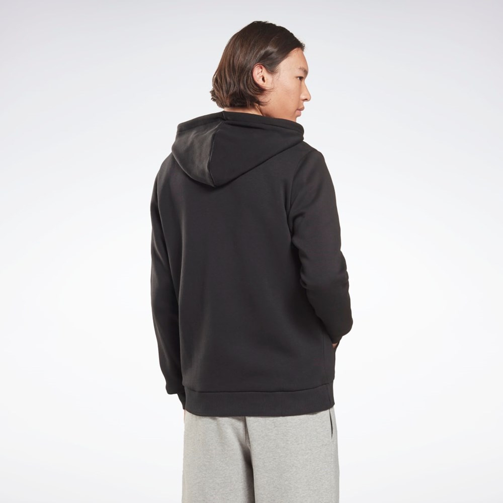 Reebok Reebok Identity Fleece Zip-Up Hoodie Černé | AJBYH2193