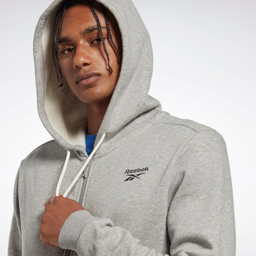 Reebok Reebok Identity Fleece Zip-Up Hoodie Šedé | YOKFV4638