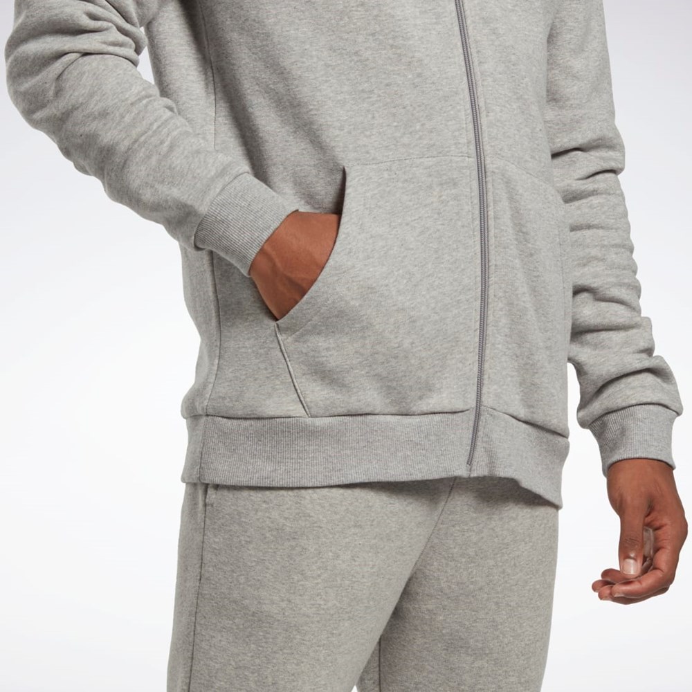 Reebok Reebok Identity Fleece Zip-Up Hoodie Šedé | YOKFV4638