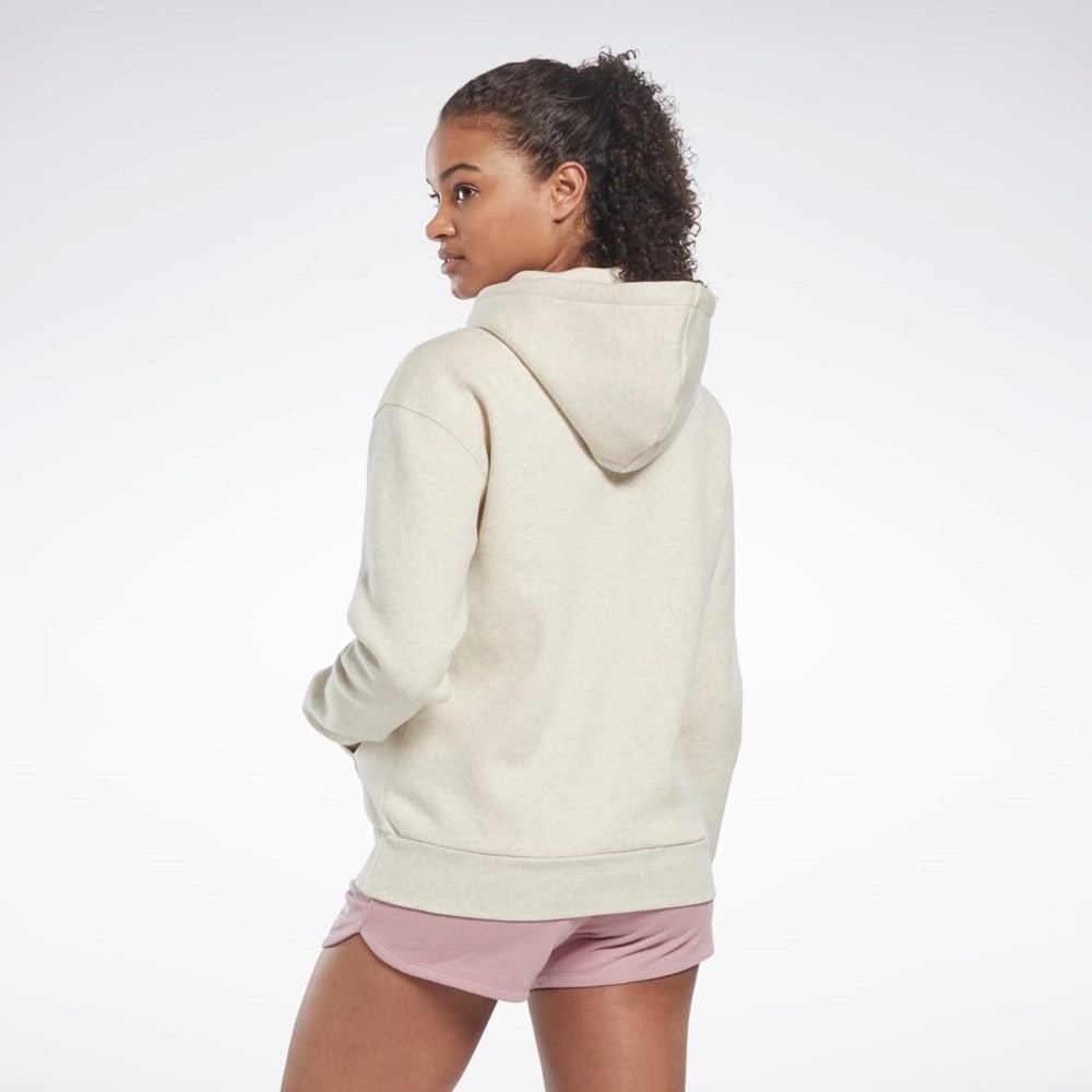 Reebok Reebok Identity Logo Fleece Pullover Hoodie Bílé | PTMLC7102