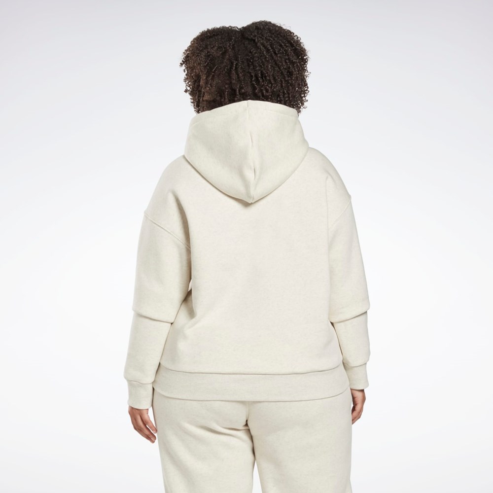 Reebok Reebok Identity Logo Fleece Pullover Hoodie (Plus Size) Bílé | SDNWY7394