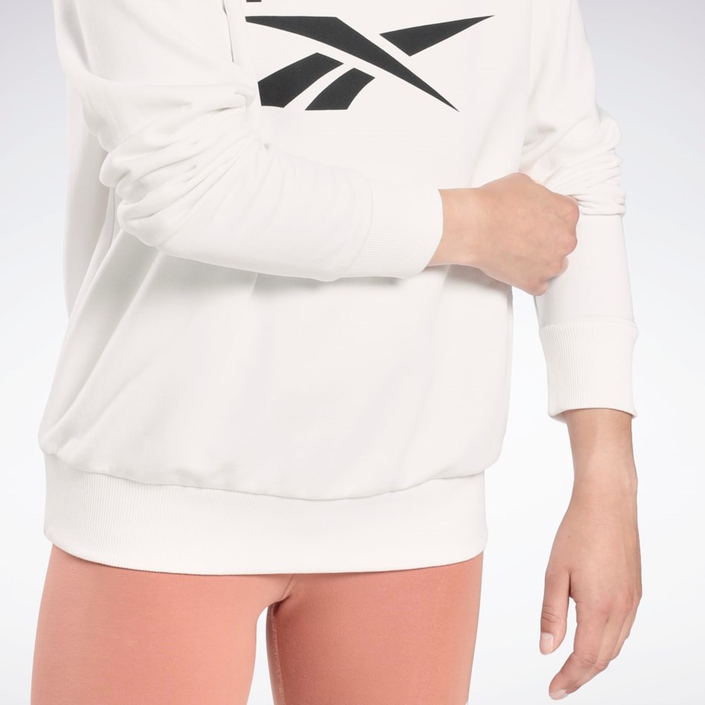 Reebok Reebok Identity Logo French Terry Crew Sweatshirt Bílé Černé | NLPHX2184