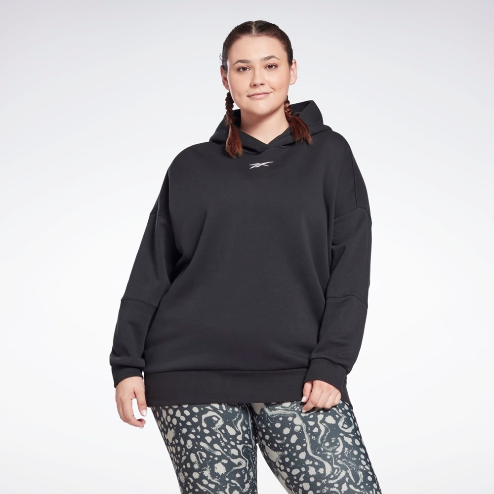 Reebok Studio Recycled Oversize Hoodie (Plus Size) Černé | CFYRQ8157