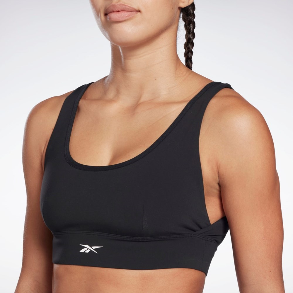 Reebok Studio Reebok Stripped Minimalist Bra Černé | KYUBL7952