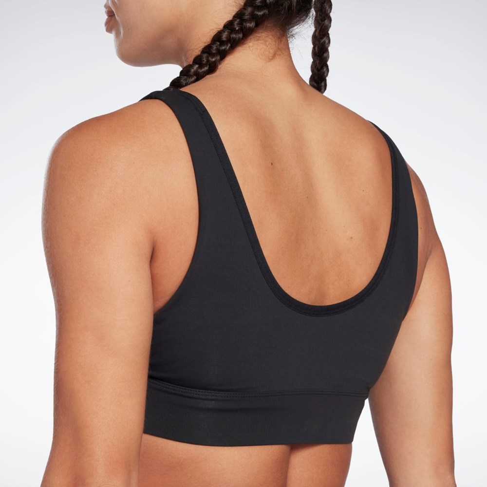 Reebok Studio Reebok Stripped Minimalist Bra Černé | KYUBL7952