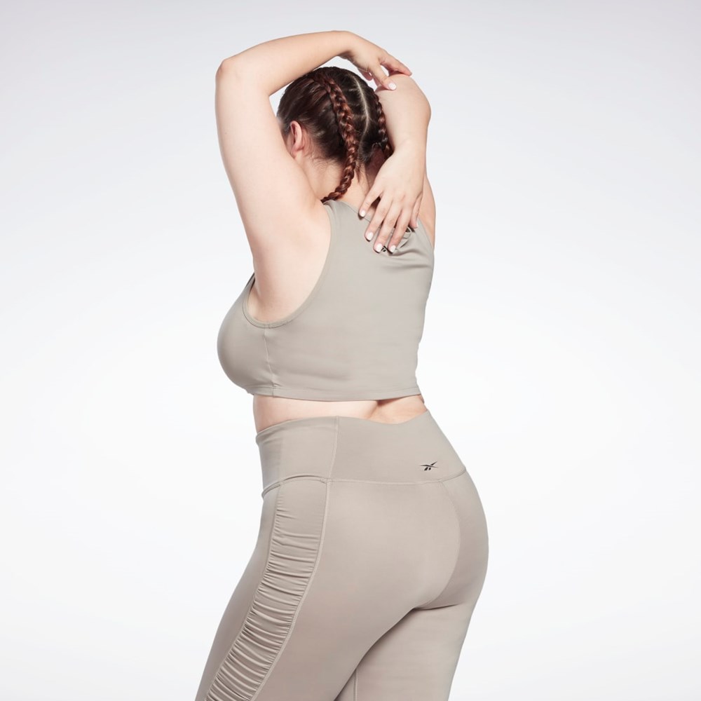 Reebok Studio Ruched Cropped Tank Top (Plus Size) Šedé | ONBEK8309