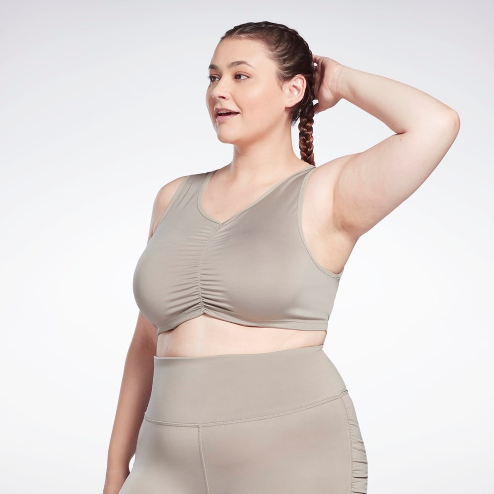 Reebok Studio Ruched Cropped Tank Top (Plus Size) Šedé | ONBEK8309