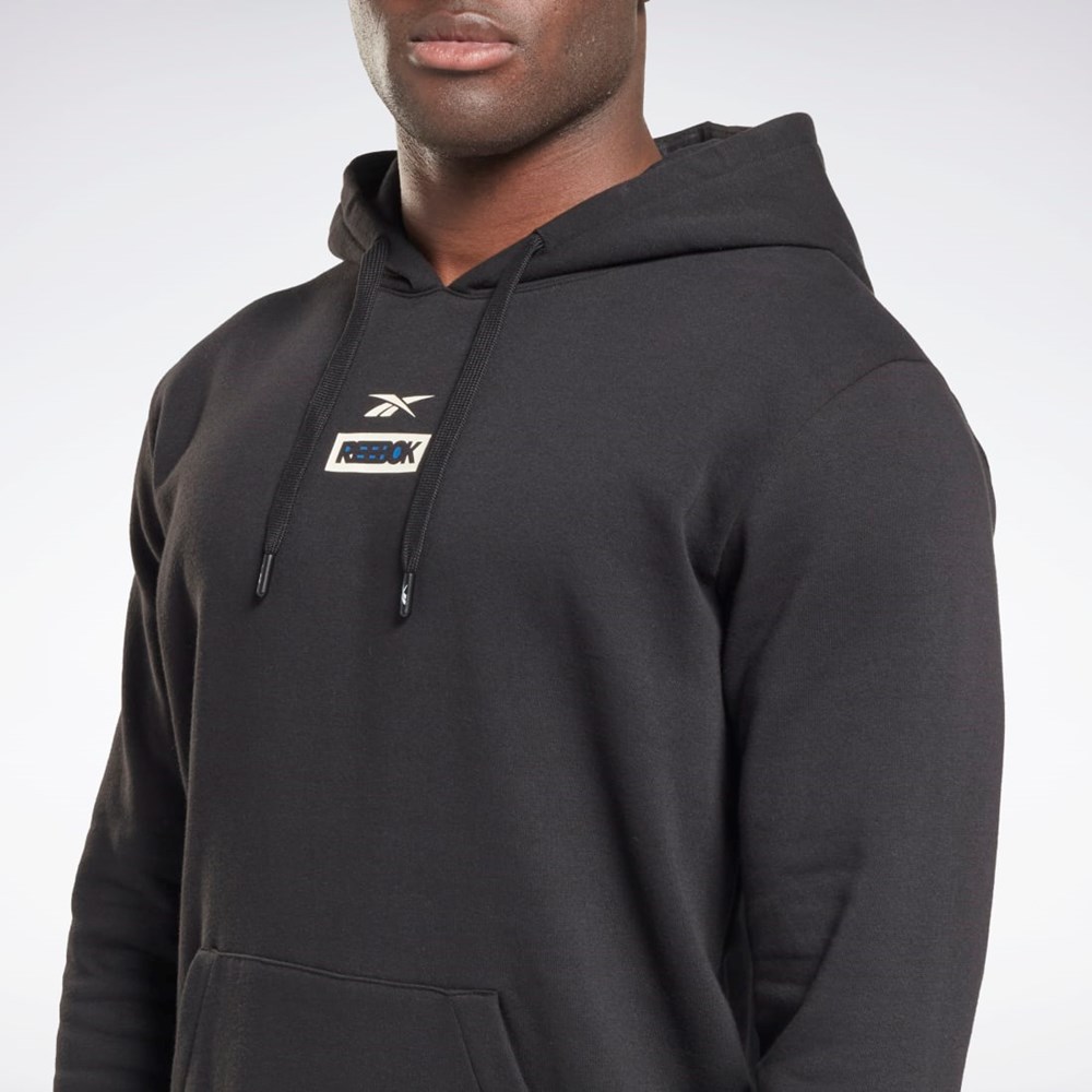 Reebok THERMOWARM+GRAPHENE Bavlněné Hoodie Černé | SFGOC7035
