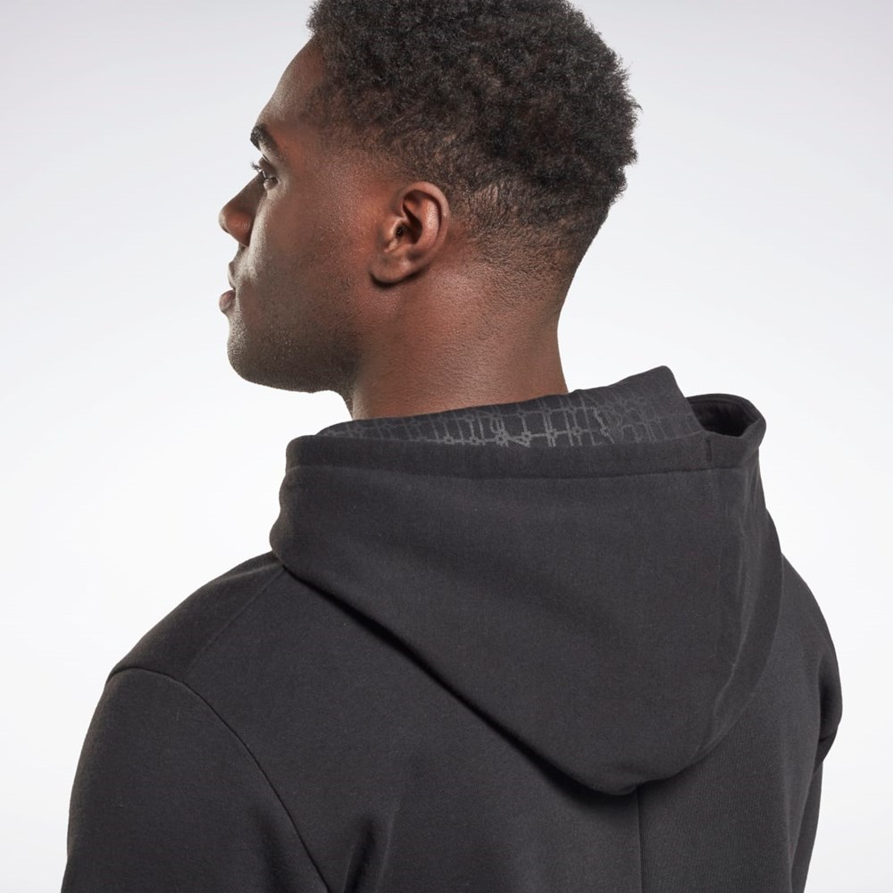 Reebok THERMOWARM+GRAPHENE Bavlněné Hoodie Černé | SFGOC7035
