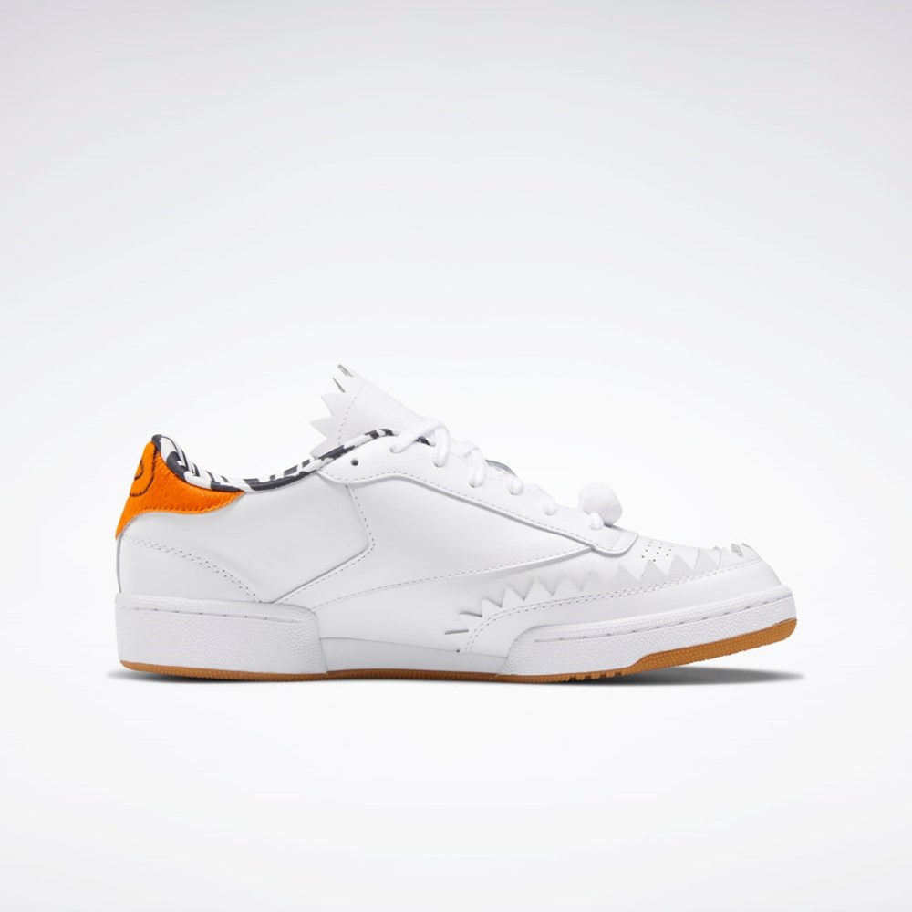 Reebok THE FLINTSTONES Club C Shoes Bílé Černé Oranžové | BPNEA6917