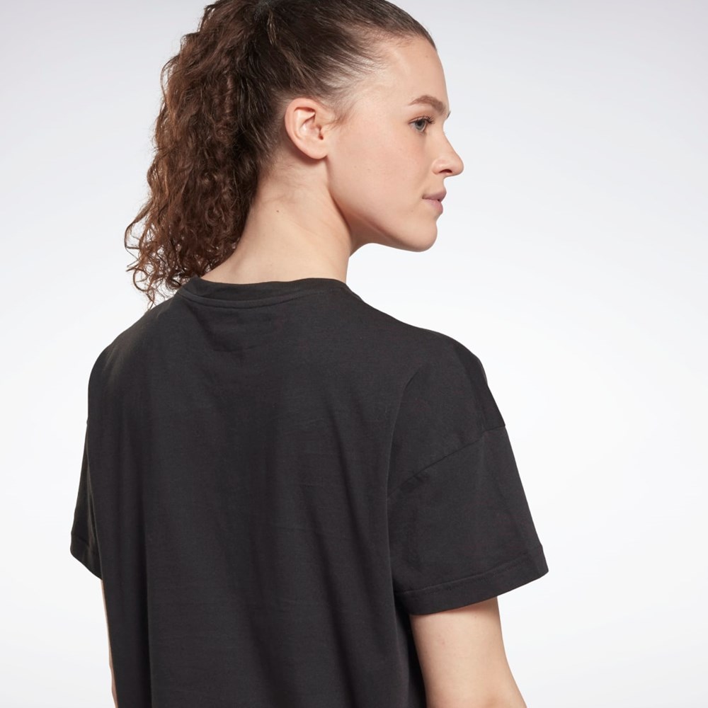 Reebok Tréninková Essentials Modern Safari Grafická Tee Černé | NURZV2096