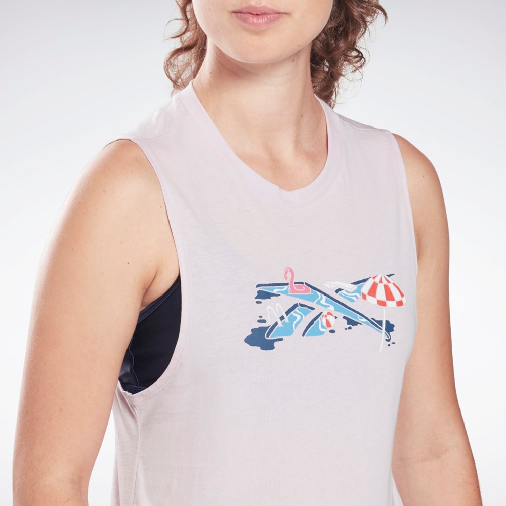Reebok Tréninková Essentials Muscle Tank Top Quartz Glow | TNEDO7691