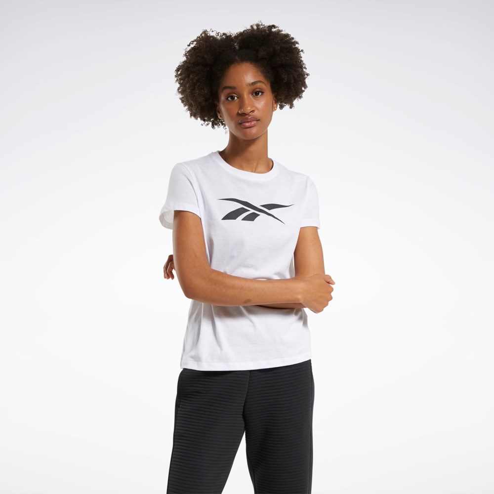 Reebok Tréninková Essentials Vector Grafická Tee Bílé | MGUFI8357