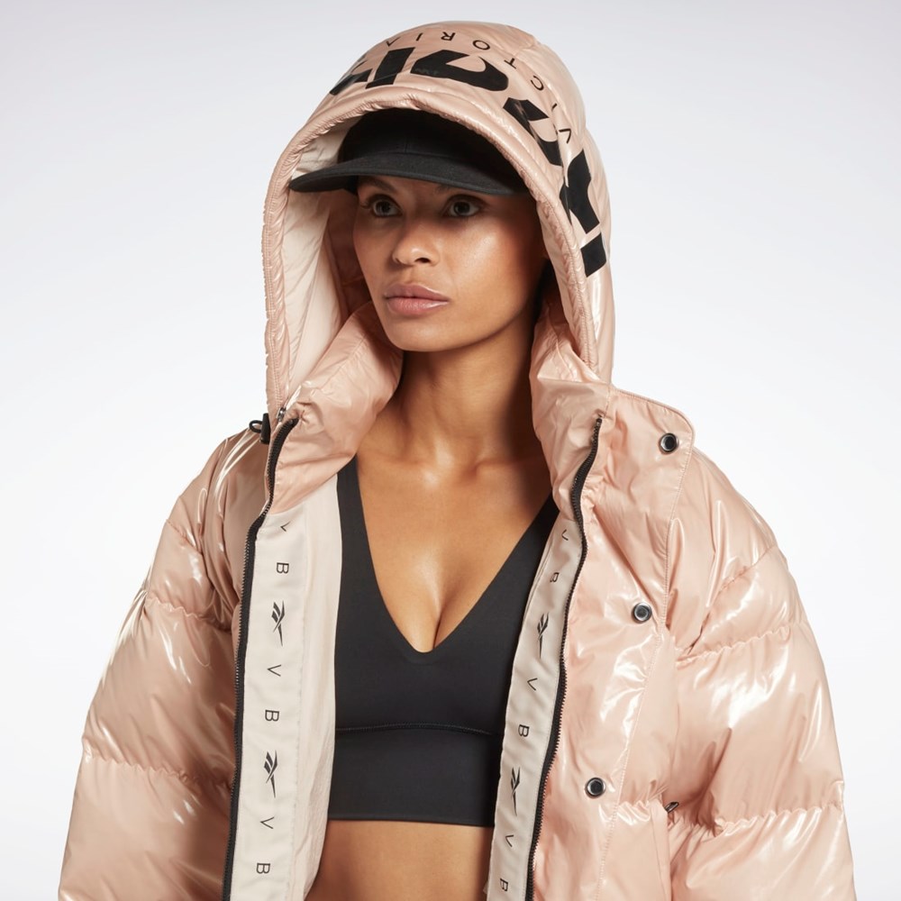 Reebok Victoria Beckham Puffer Jacket Soft Ecru | YXNIJ6291