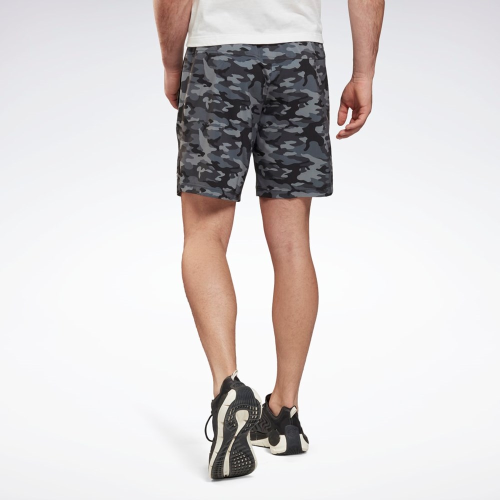 Reebok Workout Ready Camo Grafická Shorts Černé | MFBJI0687