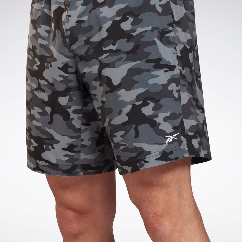 Reebok Workout Ready Camo Grafická Shorts Černé | MFBJI0687