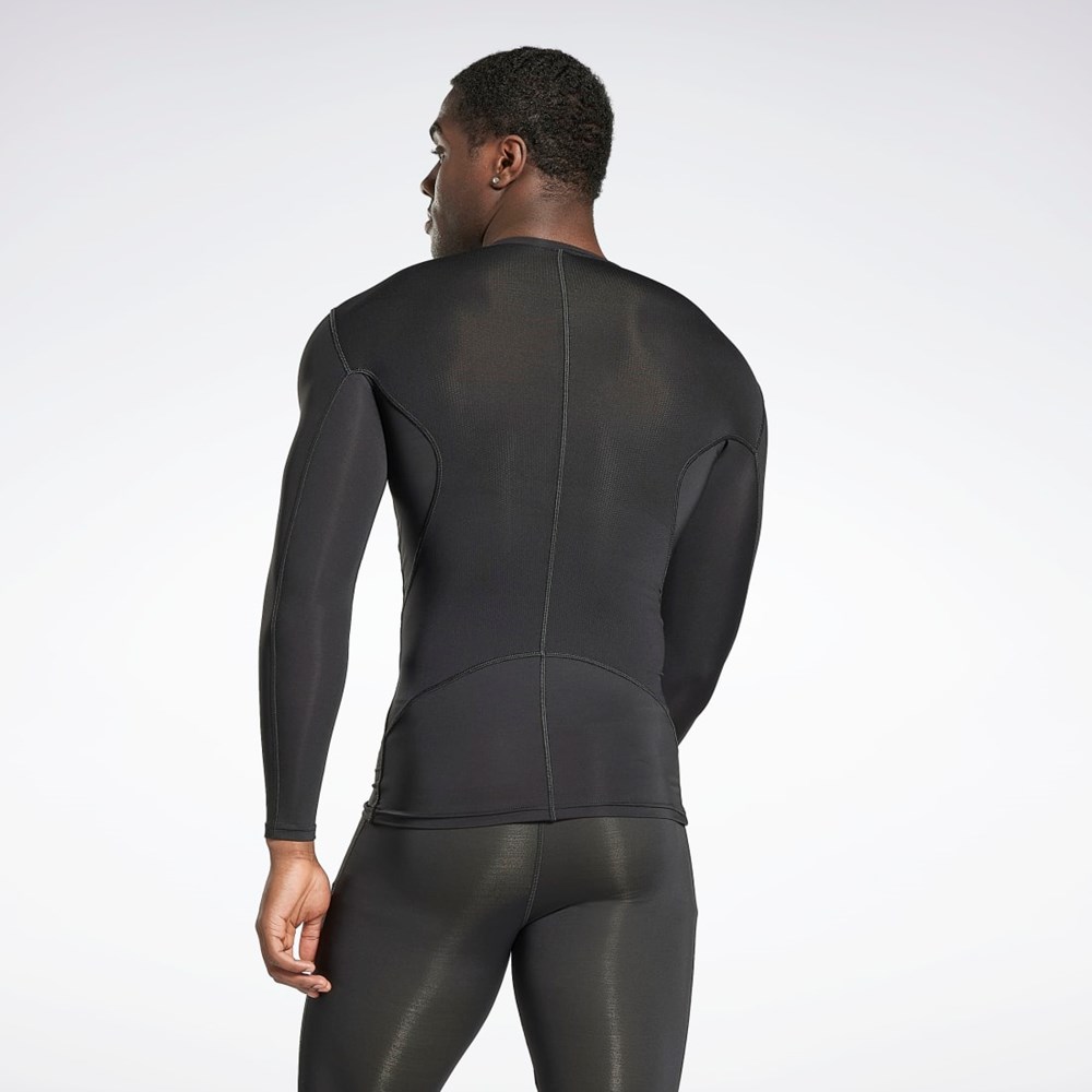 Reebok Workout Ready Compression Long Sleeve Shirt Černé | SRKNH0862