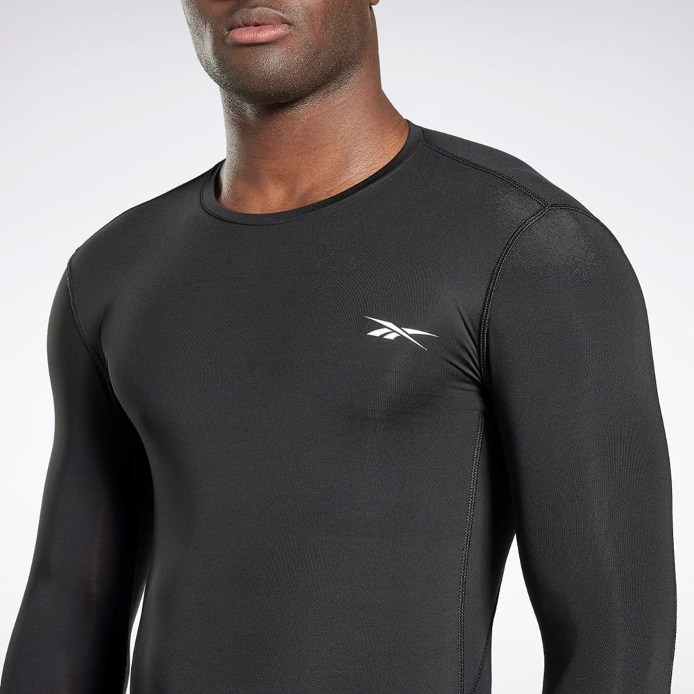 Reebok Workout Ready Compression Long Sleeve Shirt Černé | SRKNH0862