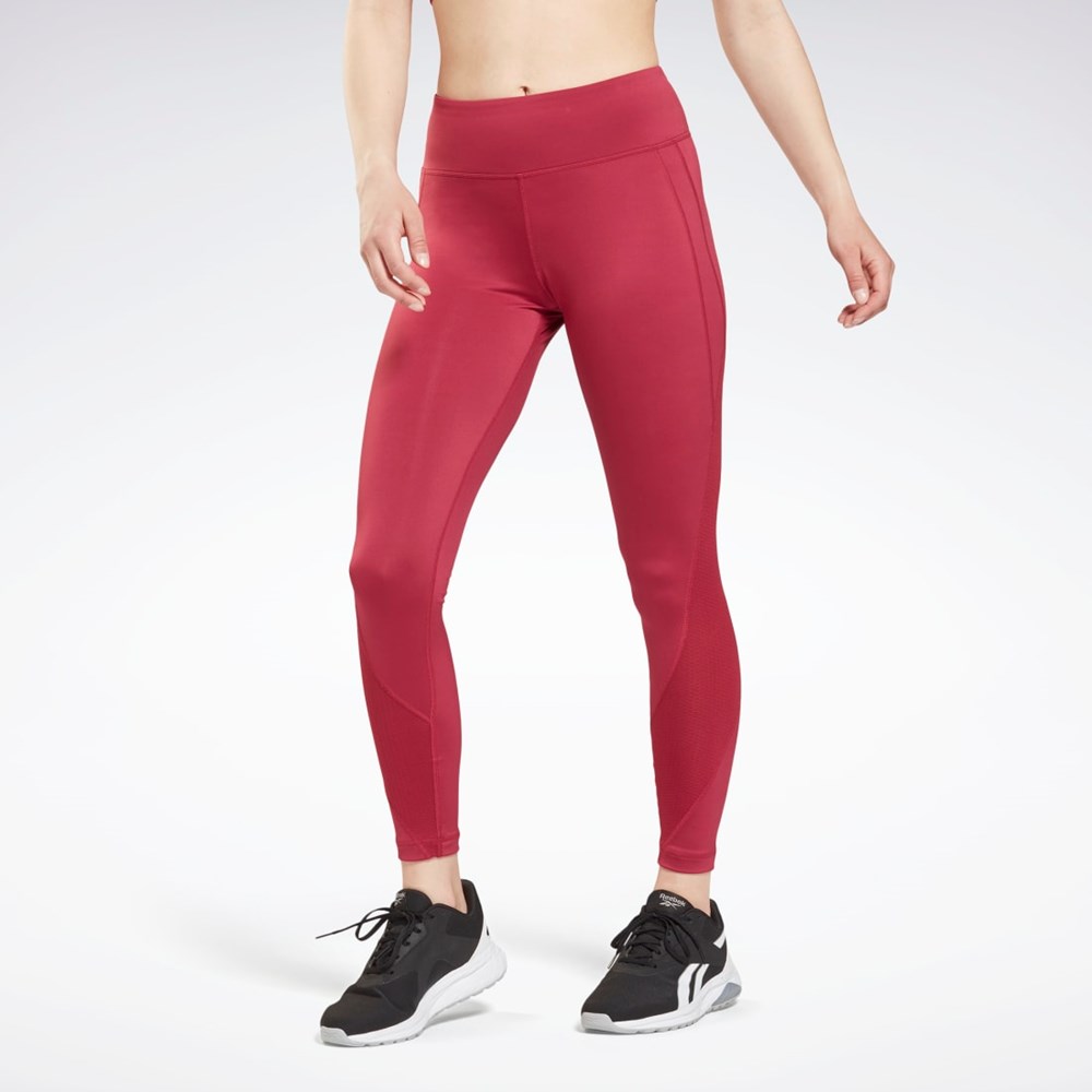 Reebok Workout Ready Mesh Leggings Punch Berry | ERNGT7813