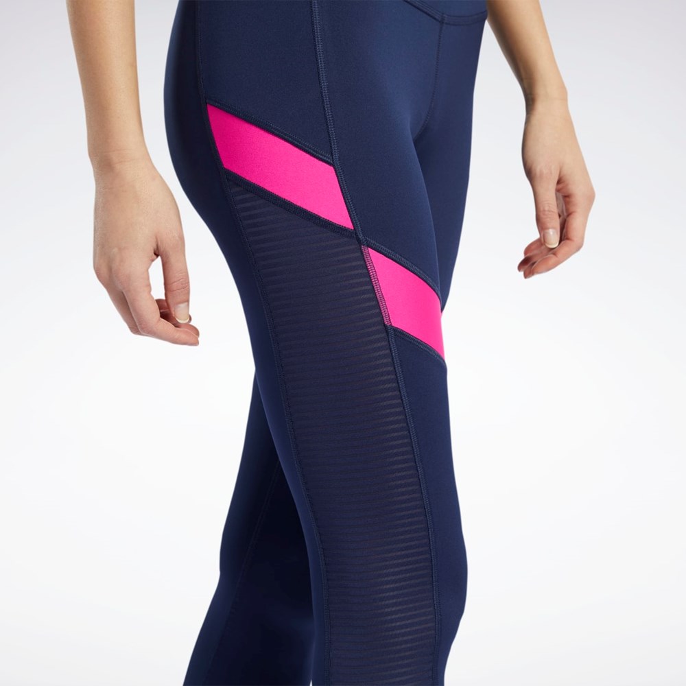 Reebok Workout Ready Mesh Leggings Tmavě Blankyt | IFGMA4632