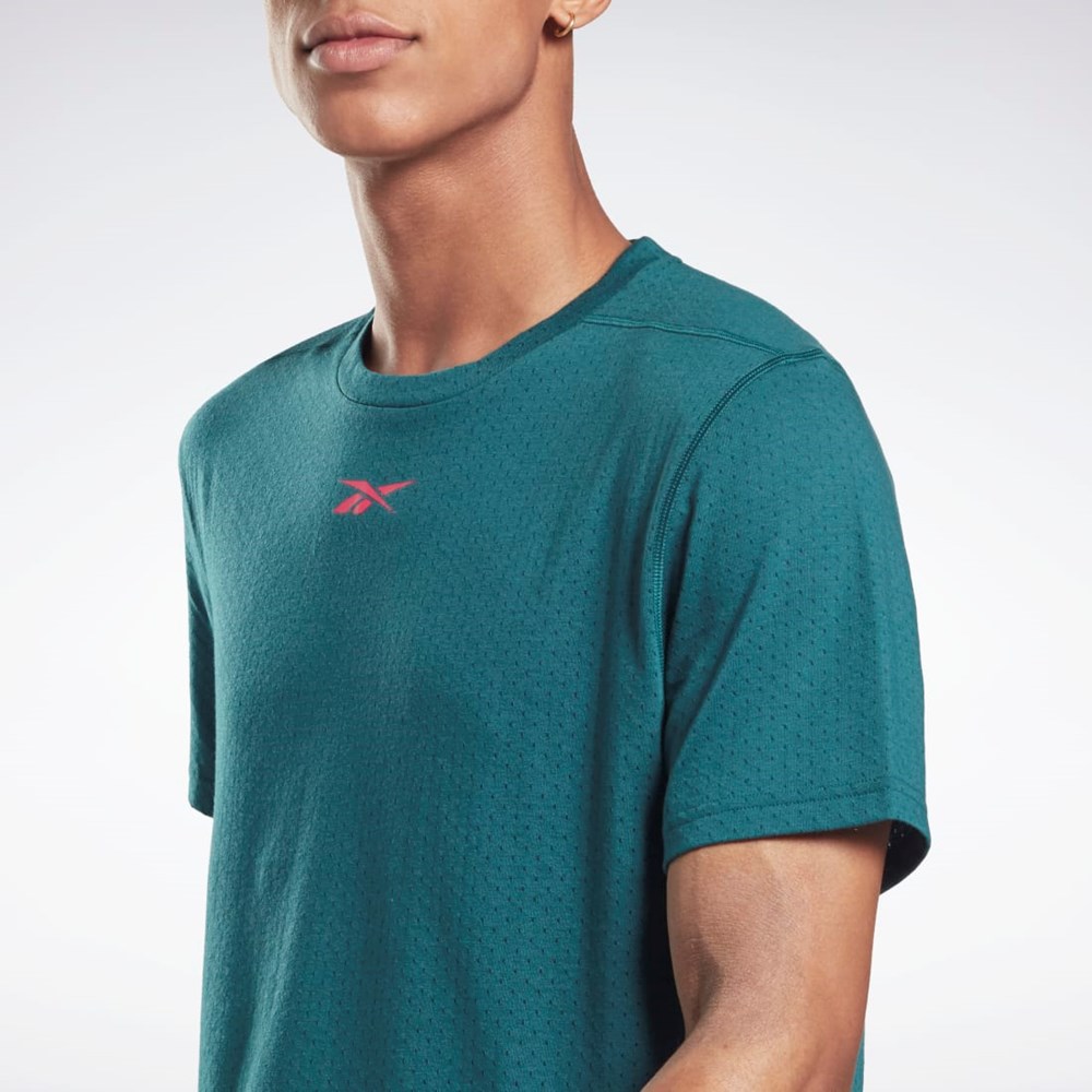 Reebok Workout Ready Mesh T-Shirt Midnight Pine | UTEJL1289
