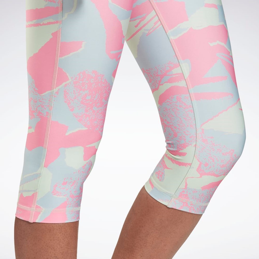 Reebok Workout Ready Printed Capri Světle | RXVKF1965