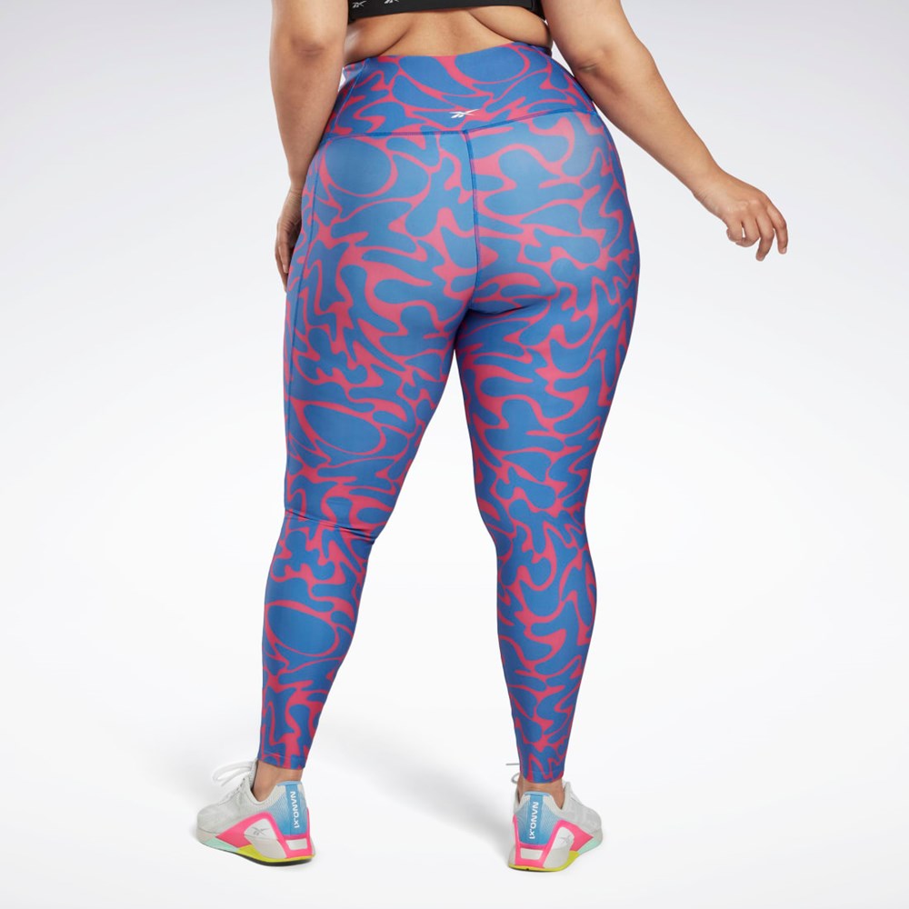 Reebok Workout Ready Printed Leggings (Plus Size) Růžové | ALDRG2687