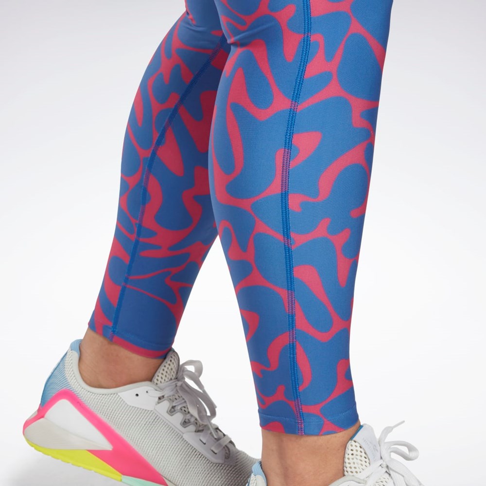 Reebok Workout Ready Printed Leggings (Plus Size) Růžové | ALDRG2687