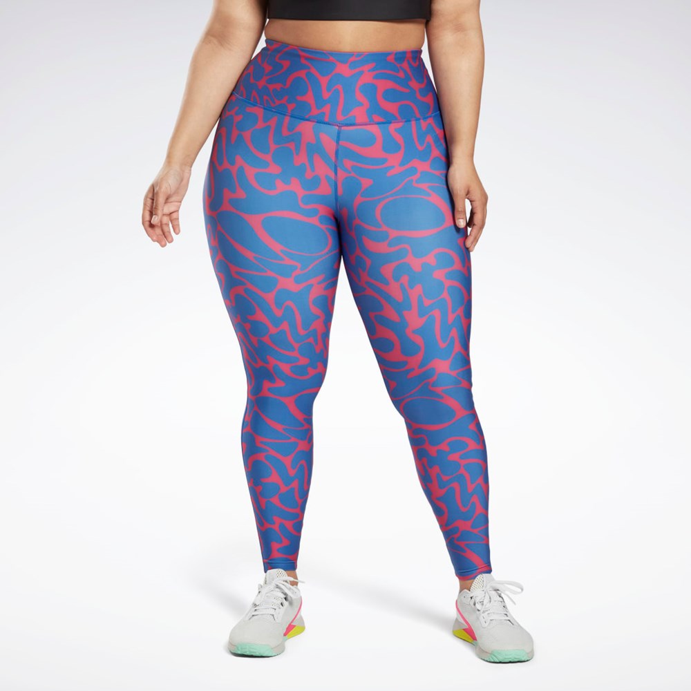 Reebok Workout Ready Printed Leggings (Plus Size) Růžové | ALDRG2687