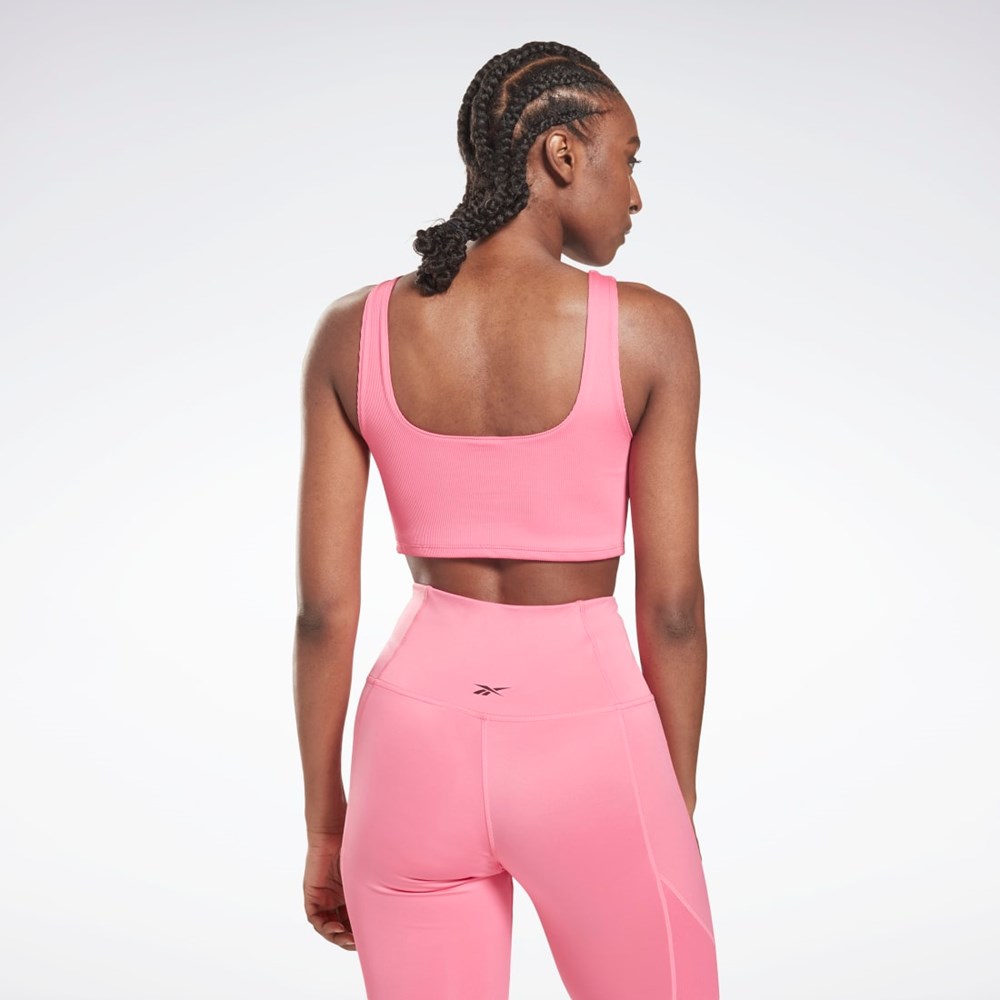 Reebok Workout Ready Rib Bralette Růžové | LZUHN3902