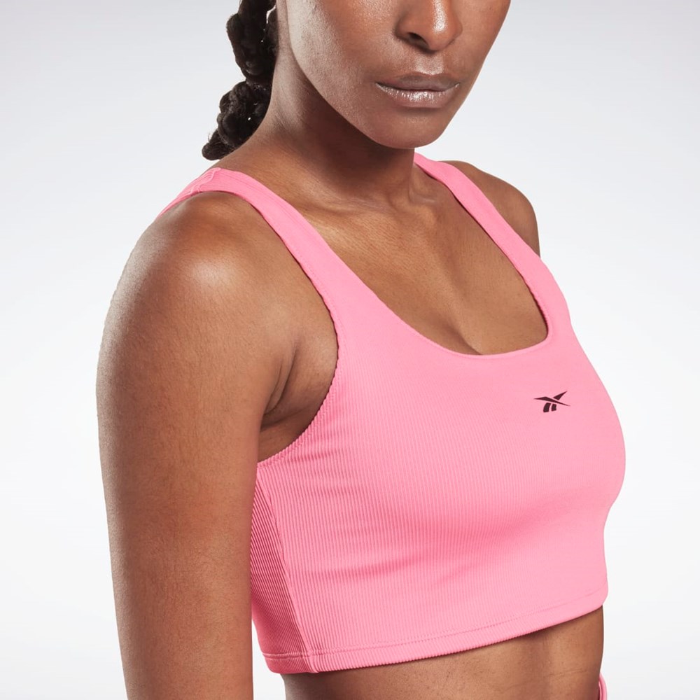 Reebok Workout Ready Rib Bralette Růžové | LZUHN3902