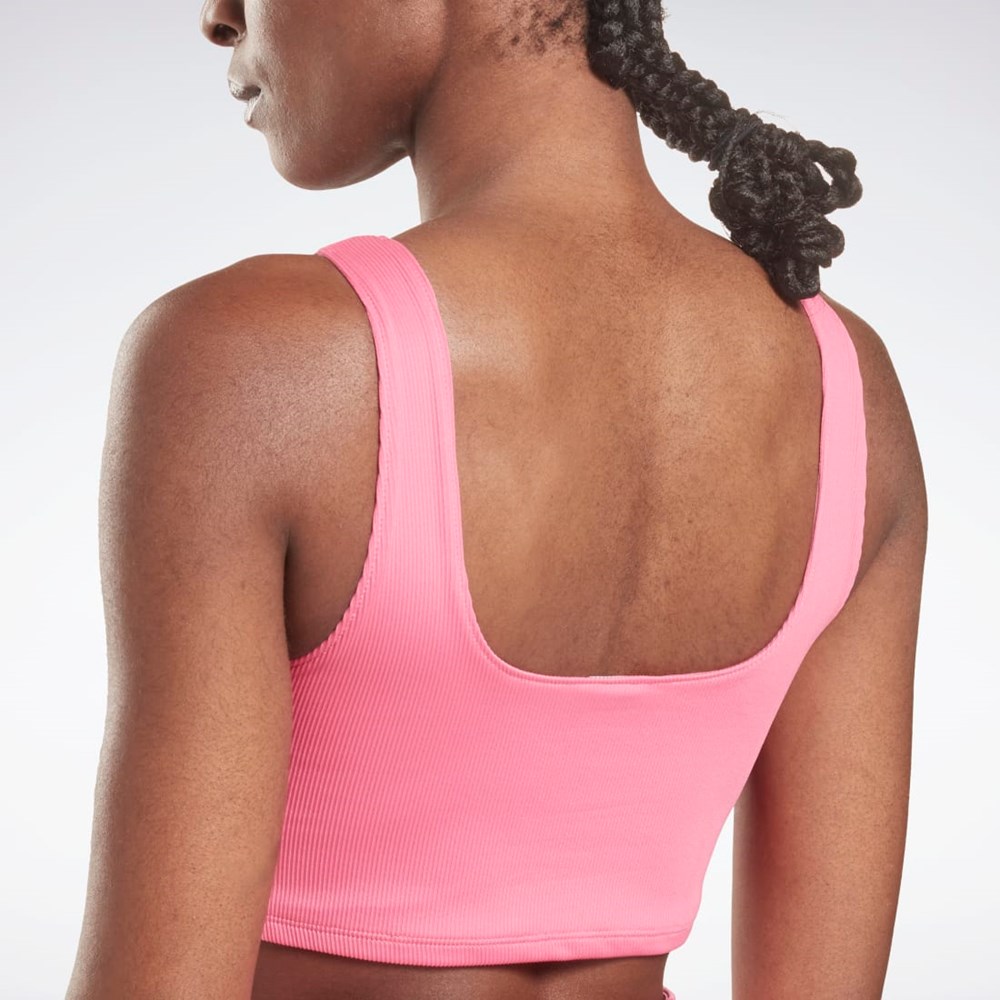 Reebok Workout Ready Rib Bralette Růžové | LZUHN3902