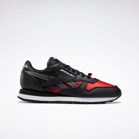Reebok Anuel Classic Leather Shoes Černé Červené Bílé | RWUXQ9042