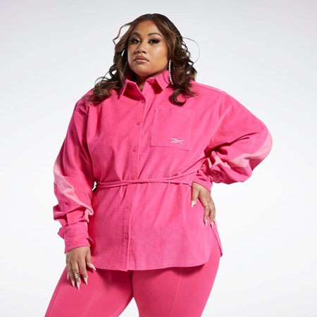 Reebok Cardi B Corduroy Cover-Up (Plus Size) Růžové | JNOPL7913