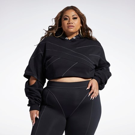 Reebok Cardi B Knit Hoodie (Plus Size) Černé Černé | WPXEU2831