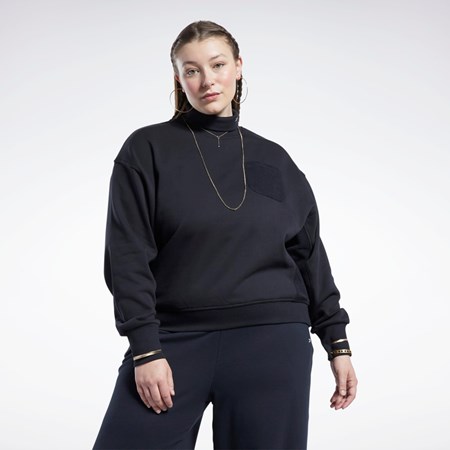 Reebok Classics Bavlněné French Terry Sweatshirt (Plus Size) Černé | VPFXB4510