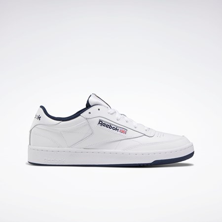 Reebok Club C 85 Shoes Bílé Tmavě Blankyt | FVZLM3201