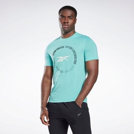 Reebok Reebok Life Is Not a Spectator Sportovní Grafická T-Shirt Semi Classic Teal | QBYZS8096