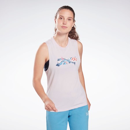 Reebok Tréninková Essentials Muscle Tank Top Quartz Glow | TNEDO7691